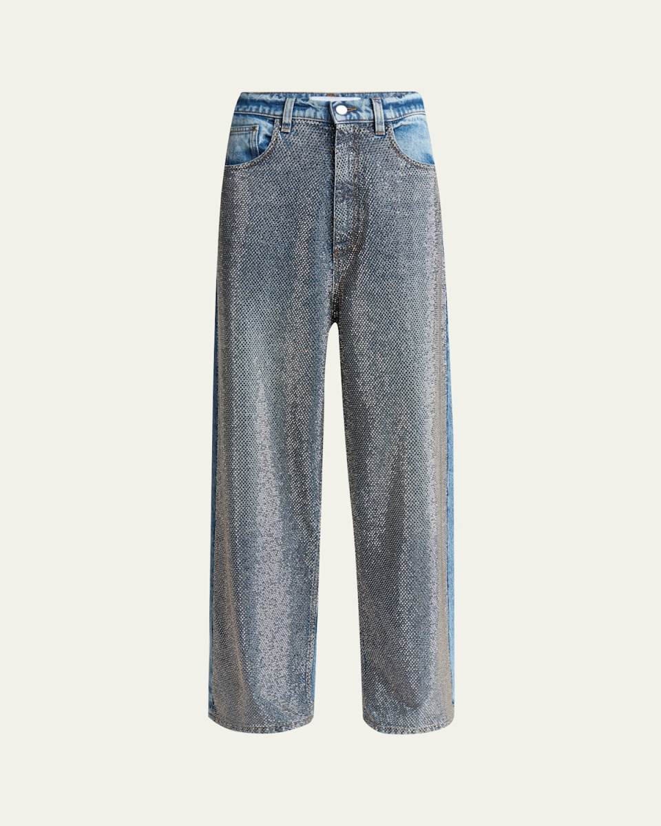 Crystal Hotfix Wide Leg Jeans
